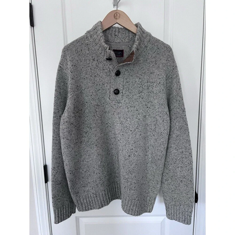 UNTUCKit Speckled Lambswool Mock Neck Sweater Size XL EUC